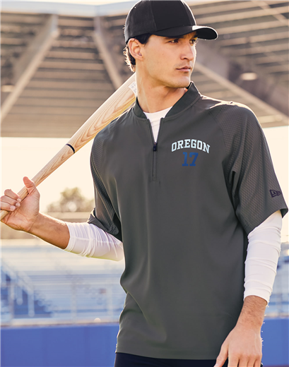 Cage Short Sleeve 1/4 Zip Jacket by New Era With Logo
